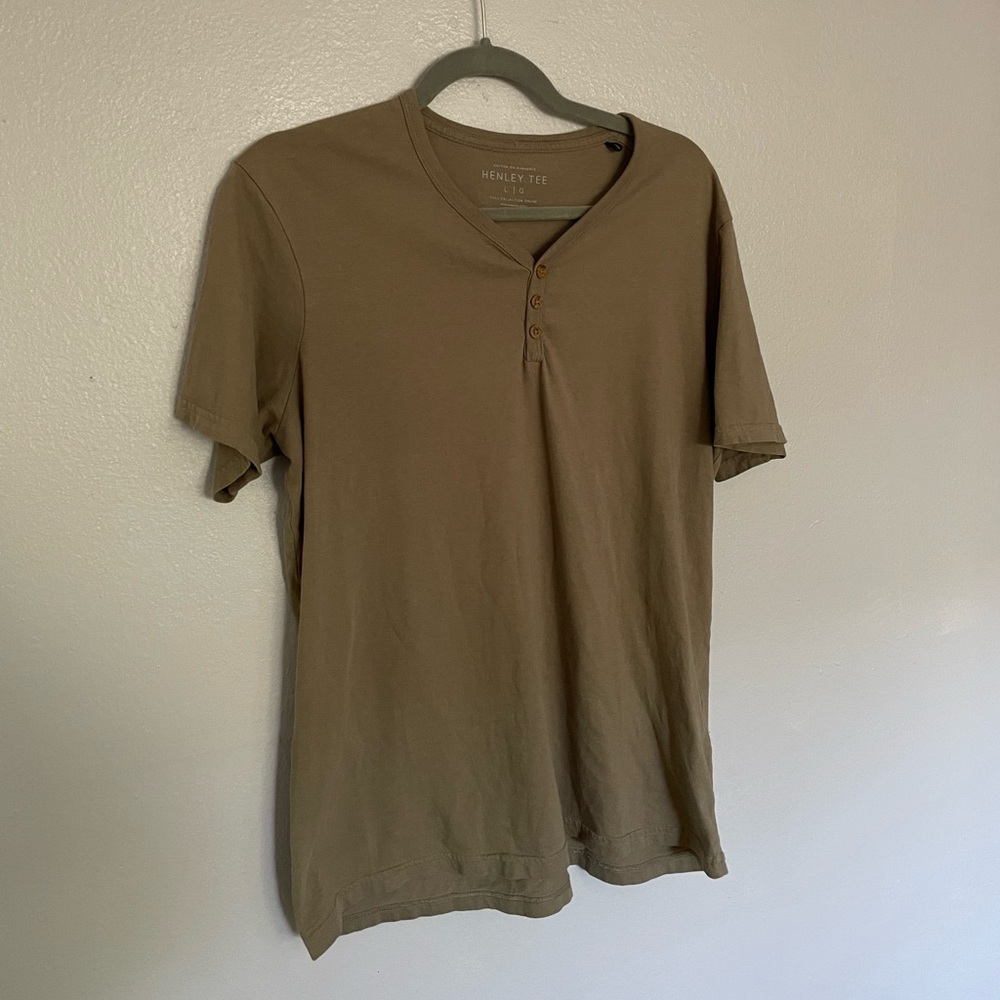 NWOT Cotton On Olive Green Henley T Shirt